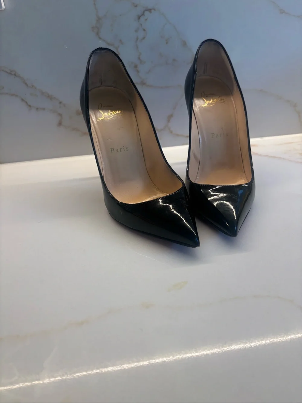 Christian Louboutin Black Patent - Pigale 100